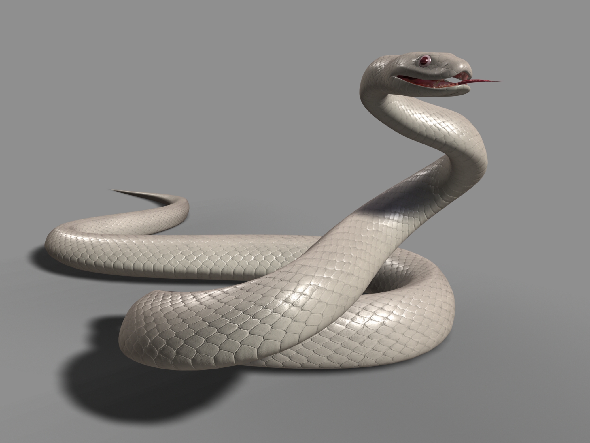 白蛇模型动画maya文件
