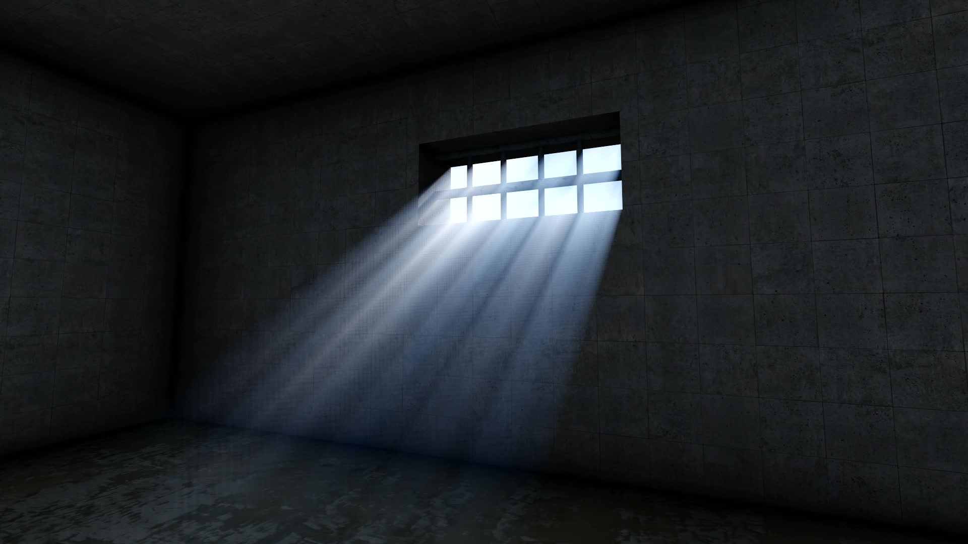 三维动画监狱牢房铁窗白天02 监狱牢狱民国阴森监牢光线抗战反动派监狱国民党犯人羁押关押小品背景舞台剧背景话剧背景三维动画监狱牢房铁窗审讯室光线光效光芒