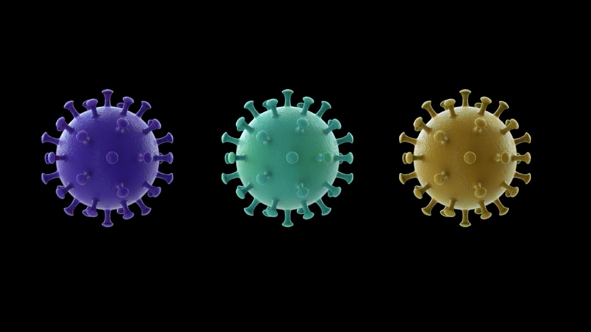 新型冠状病毒素材旋转三维模型