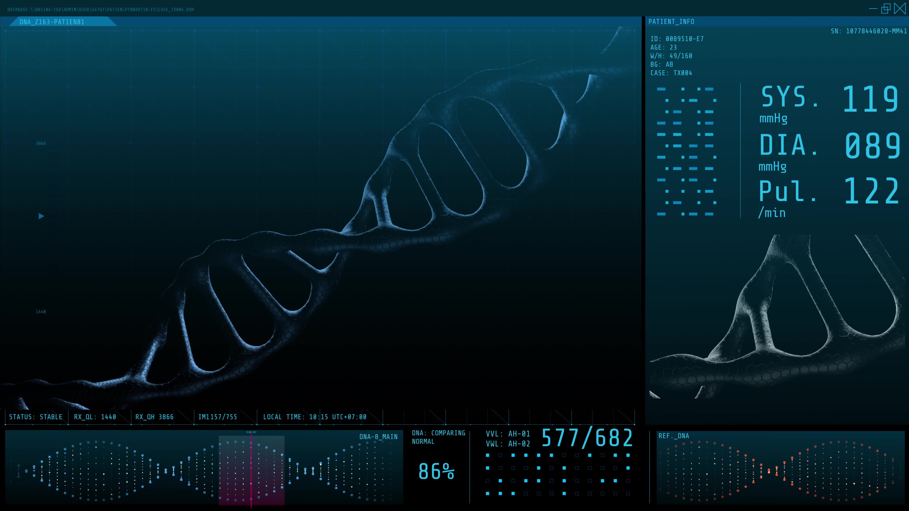 4K科技医学DNA细胞修复3D动画