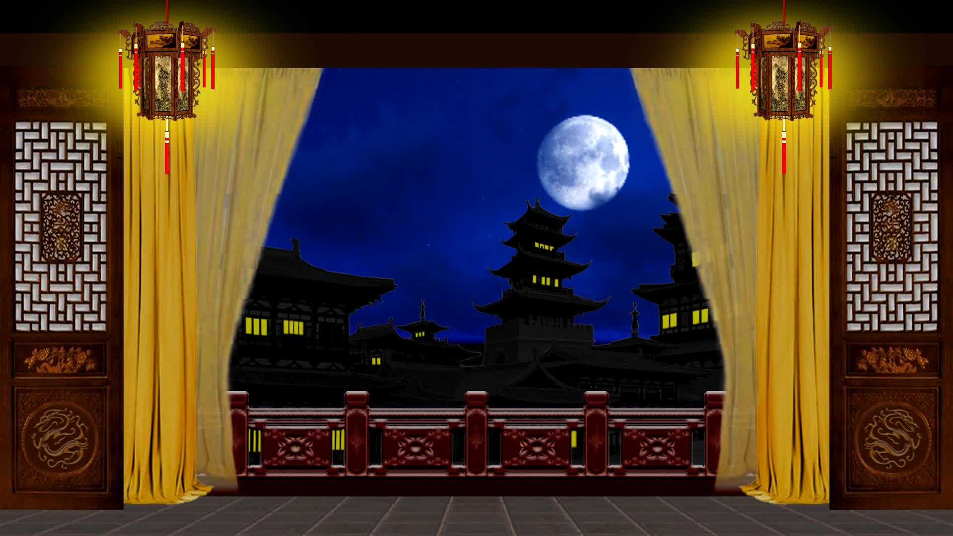 古代宫廷室内后宫-夜景